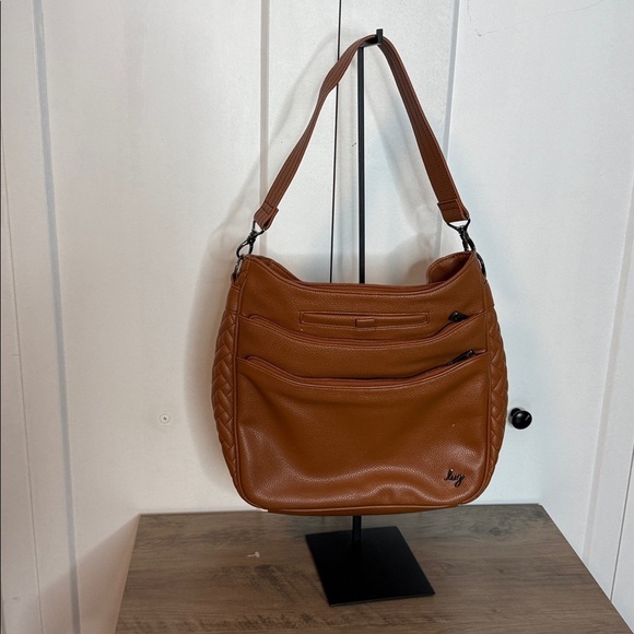 lug Handbags - Lug Cognac Brown Cable Car Faux leather Shoulder bag